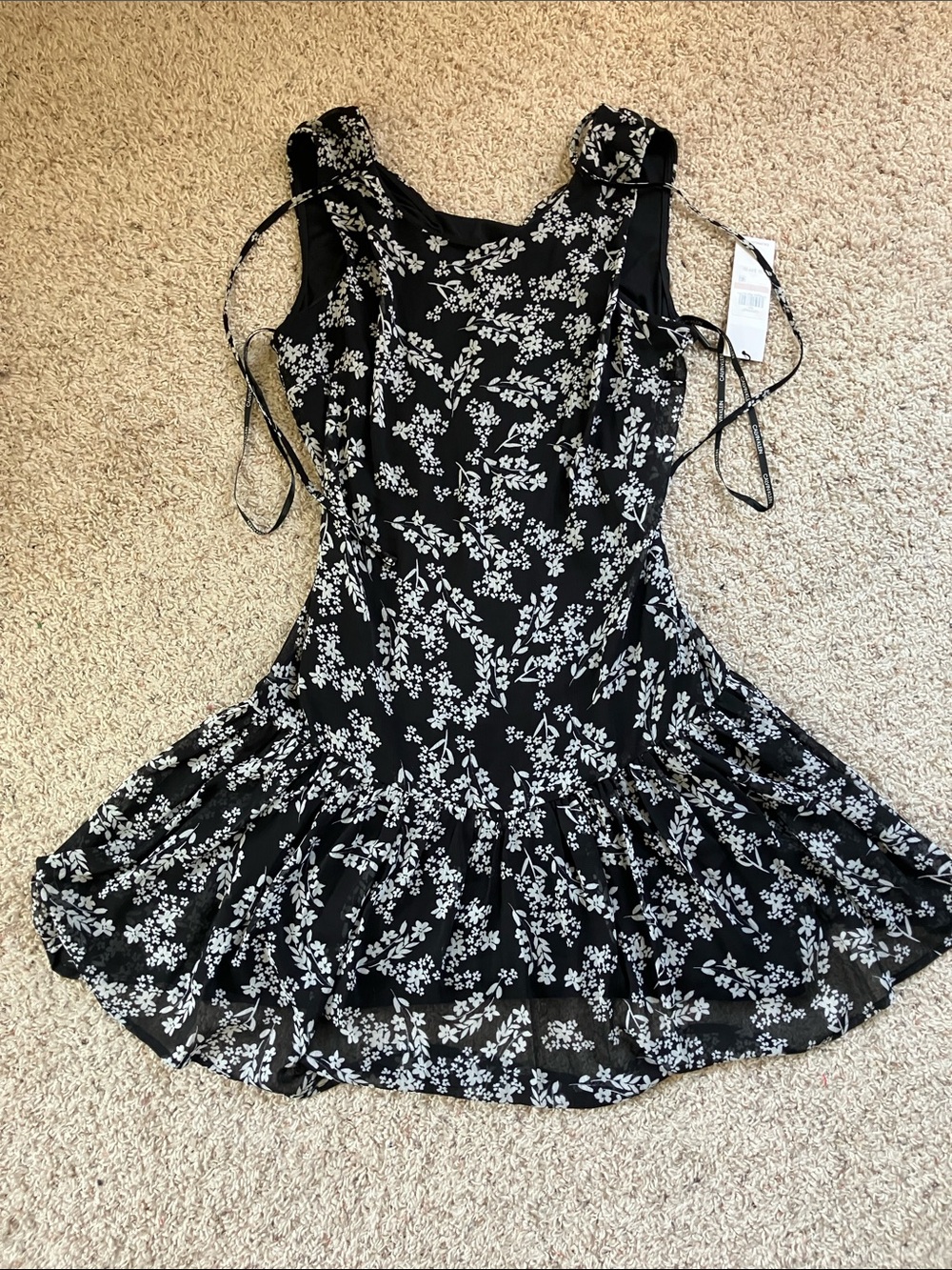 Calvin Klein Monochrome Floral Mini Dress